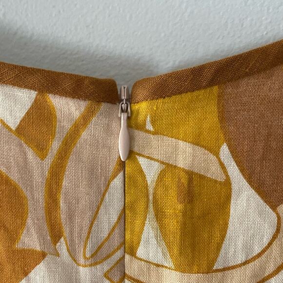 Zimmerman Linen Flared Long Sleeve Mini Dress in Saffron Size 3(10) - Picture 7 of 8